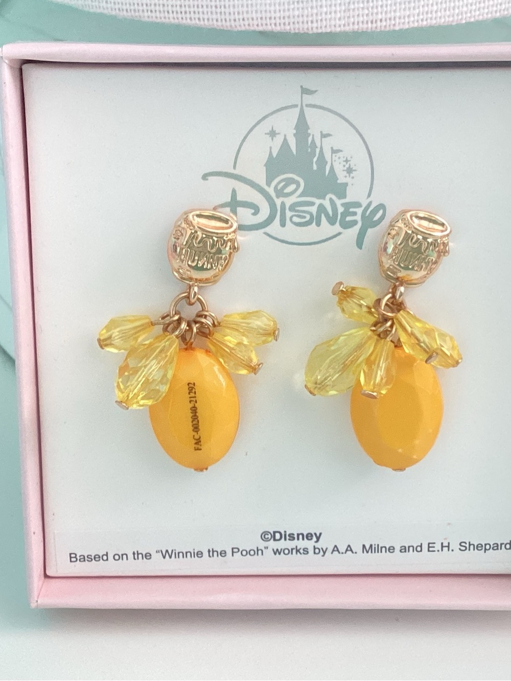 Disney Yellow Honey Drop Cluster Earrings